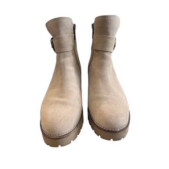 Blondo Dagger Waterproof D Ring Buckle Detail Booties Sand Suede Size 11 - Picture 3 of 8